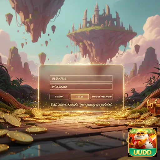 Tela de login da plataforma uudd em ambiente de jogo.