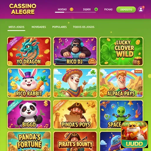 Imagem do cassino online uudd mostrando jogos disponíveis.
