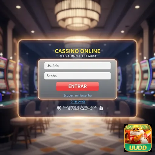 Tela de login do uudd para acesso seguro ao cassino online.