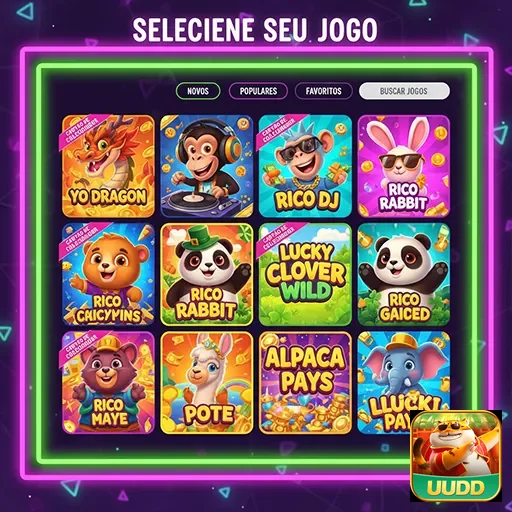 Seleção de slots na uudd com personagens divertidos.
