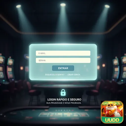 Tela de login rápido e seguro da uudd em cassino online.