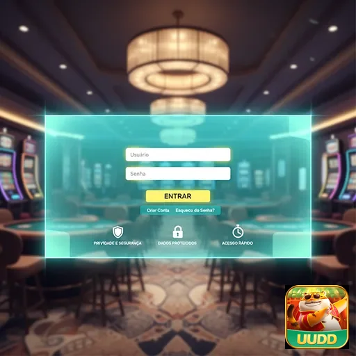 Tela de login da uudd com slots ao fundo.