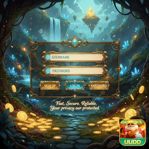 Tela de login do uudd com acesso a jogos de slots.
