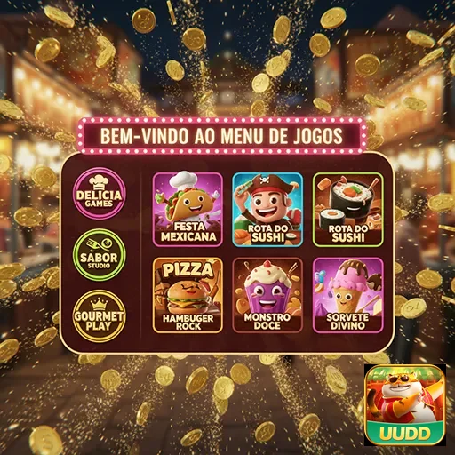 Tela inicial do aplicativo uudd com menu de jogos variados.