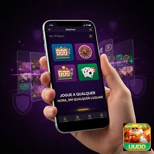 uudd mostra jogo de cassino em smartphone com gráficos modernos.