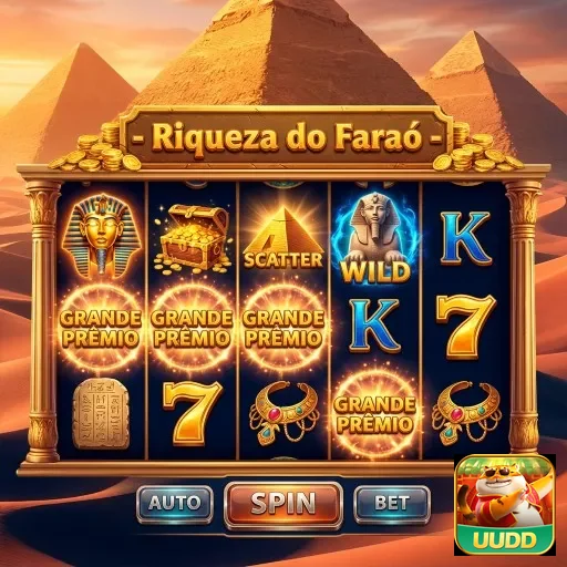 Plataforma da uudd apresentando o slot Riqueza do Faraó.